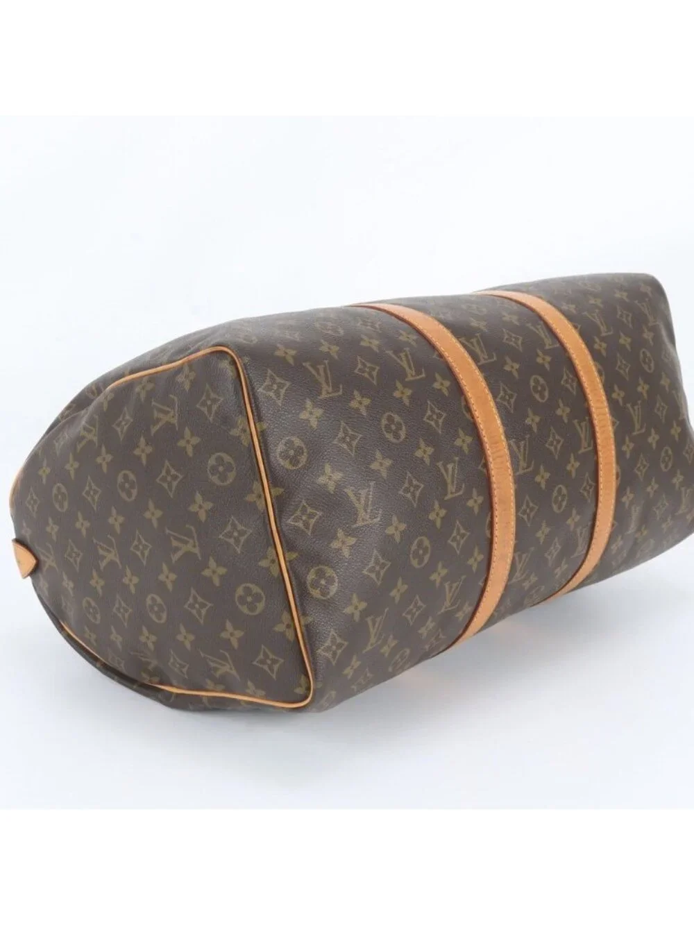 Louis Vuitton Monogram Keepall 50 Leather Boston Bag Tote Travel